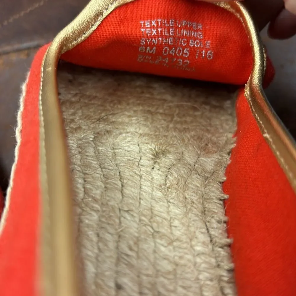 TORY BURCH COCO CALF HAIR APPLIQUÉ ESPADRILLE FLATS Size 6